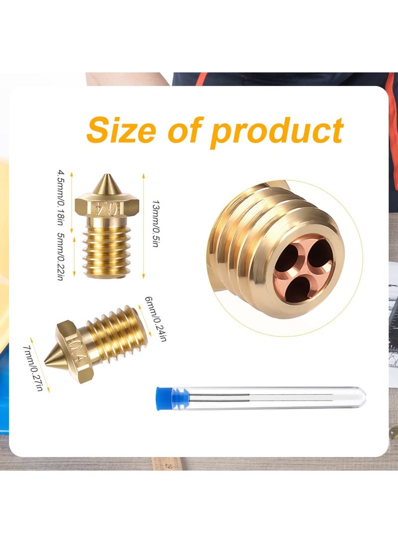 SOLARAE 3D Printer Nozzles Extruder Nozzles for V5 V6 0.4mm for 1.75mm Filament Printer High FlowContains 5pcs Copper Nozzle with 2pcs Steel Needle Packed Storage Box 3D Printer Parts - Image 2