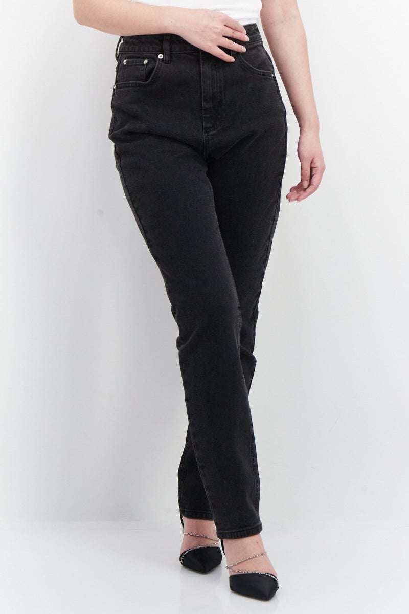Asos Design Women Regular Fit Plain Stretchable Denim, Black - Image 1
