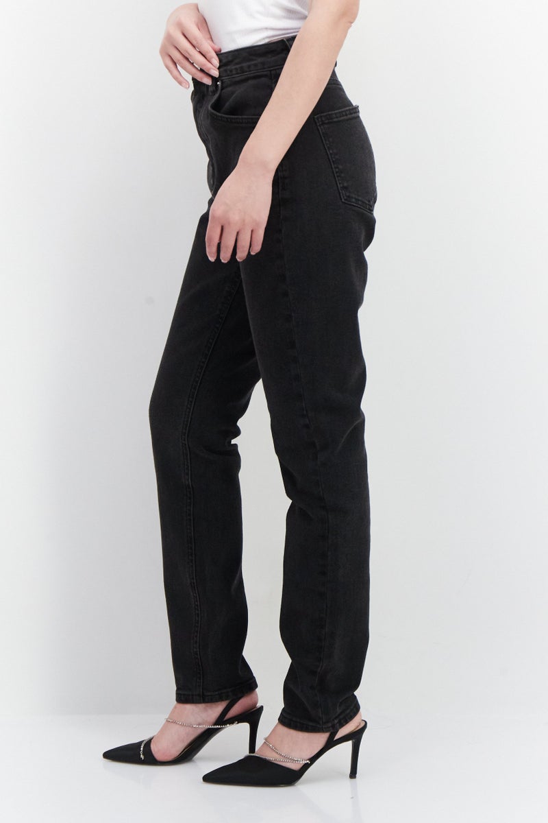 Asos Design Women Regular Fit Plain Stretchable Denim, Black - Image 2