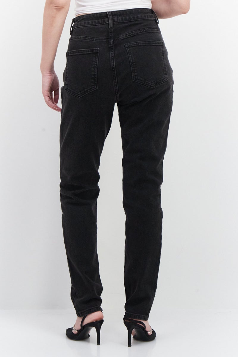 Asos Design Women Regular Fit Plain Stretchable Denim, Black - Image 3