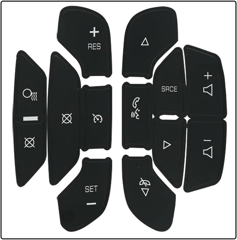 Steering Wheel Button Stickers Decals for 2007-2014 Chevrolet Silverado Tahoe Suburban GMC Yukon XL Sierra 1500 2500 3500 Z71 Cadillac Escalade Duramax Vortec Pickup Truck - Image 1