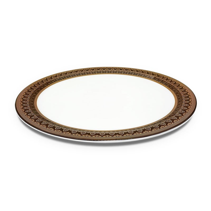 Superware سوبر وير | ميلامين نقي | مجموعة أطباق العشاء - بني ذهبي ملكي 11 بوصة (6 قطع) | مقاومة للبقع، تشطيب لامع - Image 5