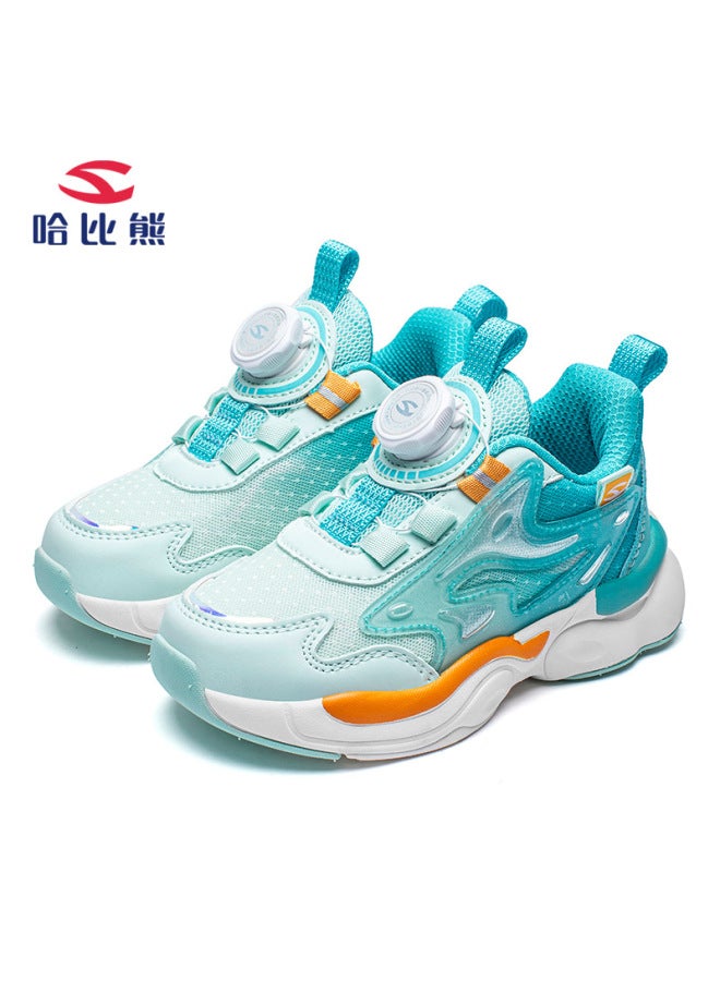 Habib Bear Mesh Autumn Rotating Buckle Girls Sneaker Double Mesh Breathable Soft Sole Women's Treasure Running Shoes A Generation Of Hair