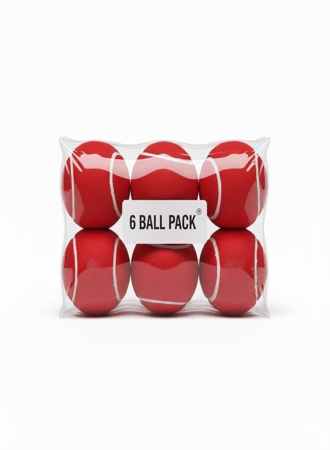 Fervor Spel® Lightweight Cricket Balls/Tennis Balls (Red) (Pack of 6) - Image 2