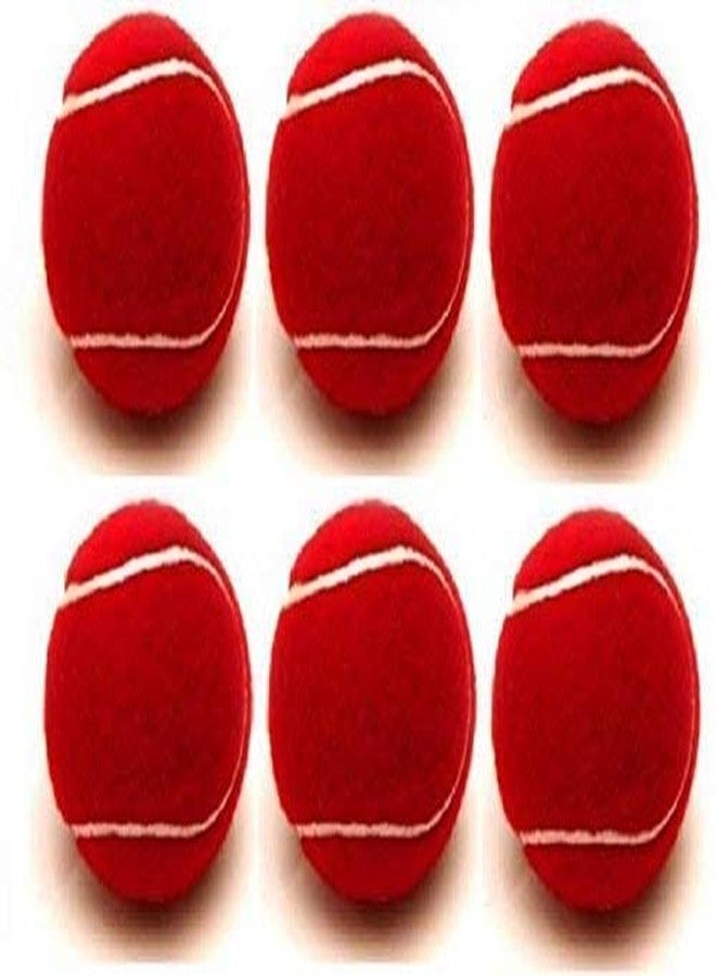 Fervor Spel® Lightweight Cricket Balls/Tennis Balls (Red) (Pack of 6) - Image 1