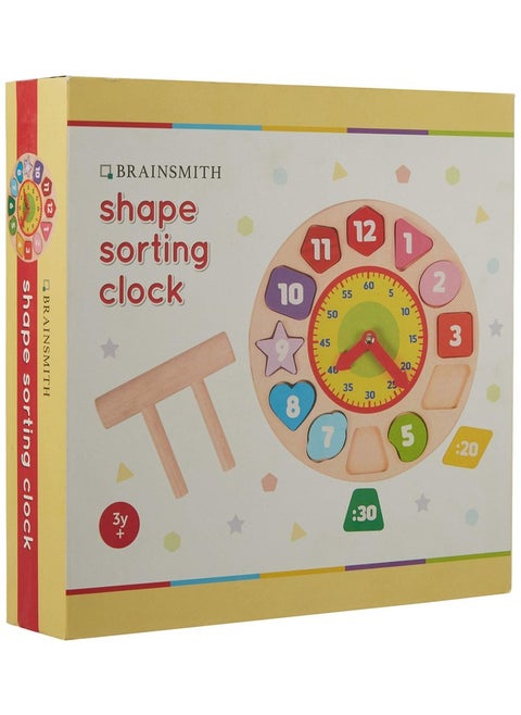 Wooden Shape Sorting Clock, Teach Time-Reading, Story-Telling, Numbers And Colours - Early Learning Toy For Pre-School Kids And Toddlers