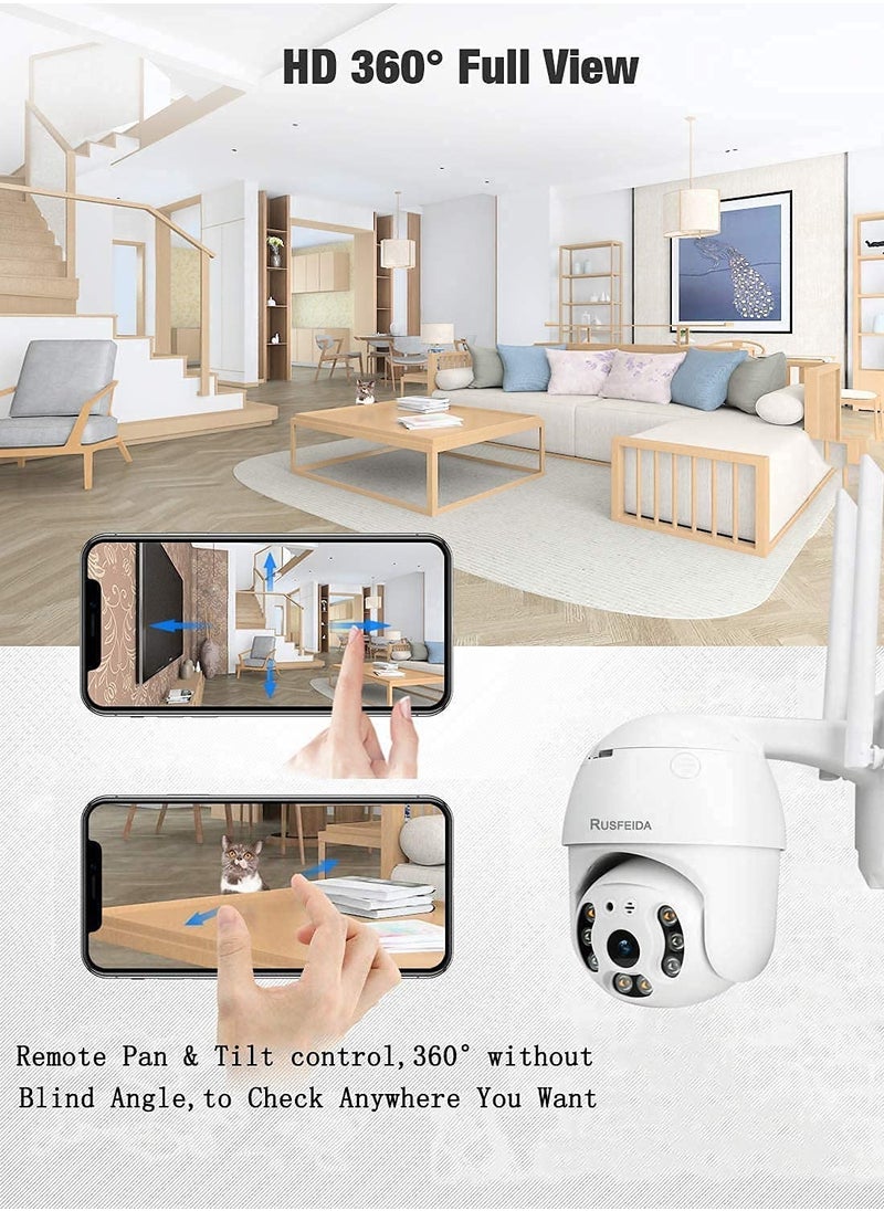 Generic - PTZ IP Camera HD Night Vision IP66, 8MP 360 Degree Smart Wifi Camera Outdoor, Waterproof Automatic Tracking IP Wifi Camera (ICsee APP) - Image 1