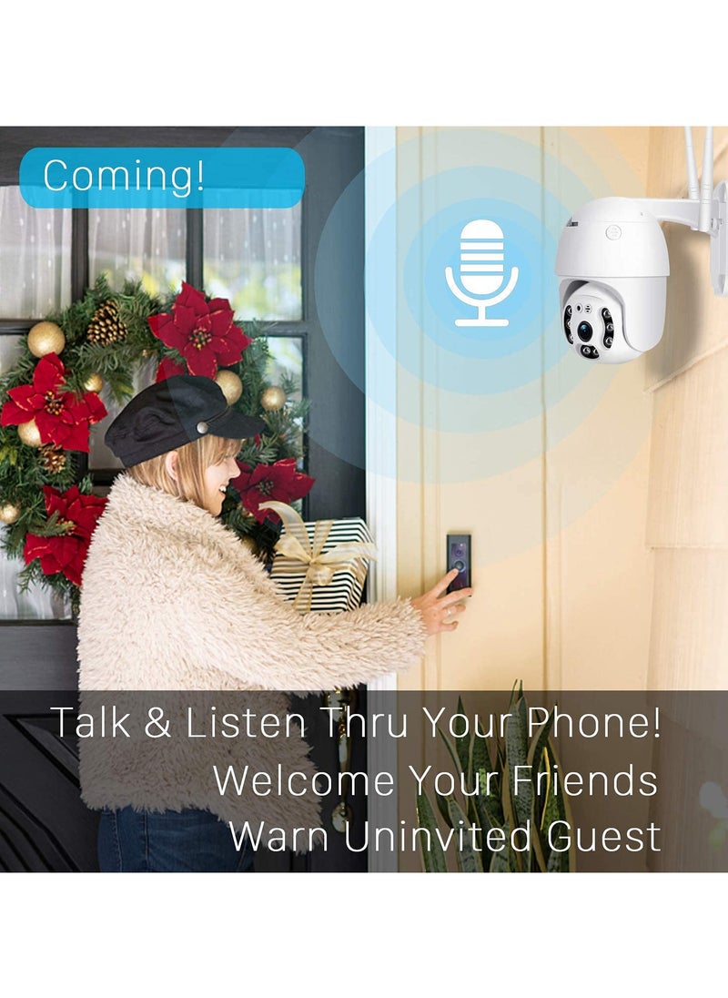 Generic - PTZ IP Camera HD Night Vision IP66, 8MP 360 Degree Smart Wifi Camera Outdoor, Waterproof Automatic Tracking IP Wifi Camera (ICsee APP) - Image 1