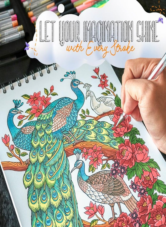 كولور إت مجموعة أقلام جل ColorIt للتلوين - عبوة من 192 قلمًا تتضمن 12 قلمًا معدنيًا، و12 قلمًا نيون، و72 قلمًا لامعًا - 96 عبوة إعادة تعبئة و2 حقيبة سفر - ألوان زاهية للكتابة، والتلوين، والمشاريع الإبداعية - Image 3