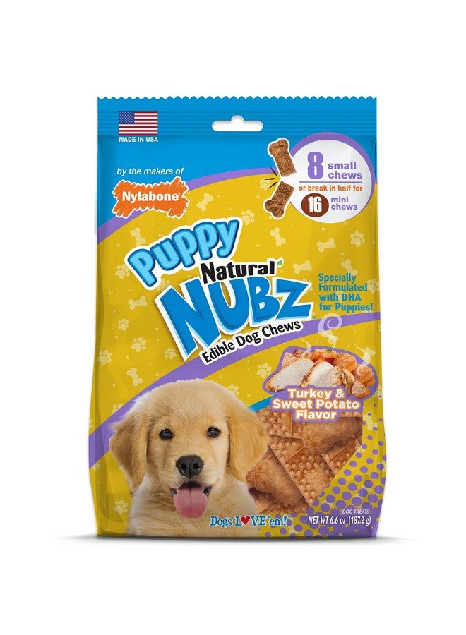Nylabone Nubz Natural Edible Chew Treats For Puppies, Made In Usa, Turkey & Sweet Potato Flavor, Small  Up To 25 Lbs. (8 Count) - Image 1
