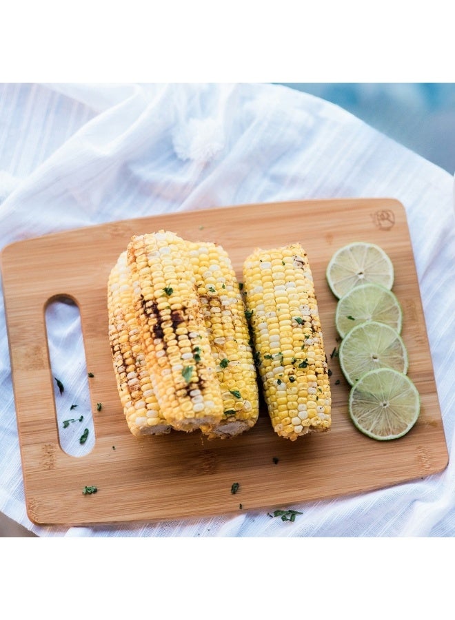 أوشن ستار طقم 3 ألواح تقطيع من الخيزران للمطبخ – مقاسات 38.1 × 30.48 سم، 30.48 × 22.86 سم و25.4 × 15.24 سم – ألواح متينة وصديقة للسكاكين، صديقة للبيئة لتقطيع اللحوم، الفواكه، الخضروات، الجبن والزينة – خفيفة، سهلة التنظيف، مثالية للطهي اليومي والهدايا - Image 5