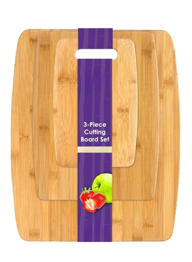 أوشن ستار طقم 3 ألواح تقطيع من الخيزران للمطبخ – مقاسات 38.1 × 30.48 سم، 30.48 × 22.86 سم و25.4 × 15.24 سم – ألواح متينة وصديقة للسكاكين، صديقة للبيئة لتقطيع اللحوم، الفواكه، الخضروات، الجبن والزينة – خفيفة، سهلة التنظيف، مثالية للطهي اليومي والهدايا - Image 3