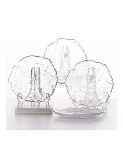 HOMESTAR 4 Pieces Glass Dinner Plates Set Clear Glass Plate Salad Bowl Marine Dish Dessert Dish Cutlery Set  - Image 5