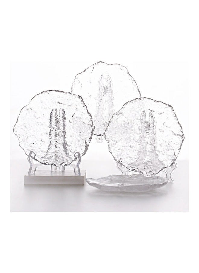 HOMESTAR 4 Pieces Glass Dinner Plates Set Clear Glass Plate Salad Bowl Marine Dish Dessert Dish Cutlery Set  - Image 5