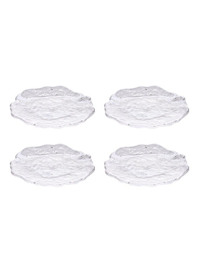 HOMESTAR 4 Pieces Glass Dinner Plates Set Clear Glass Plate Salad Bowl Marine Dish Dessert Dish Cutlery Set  - Image 3