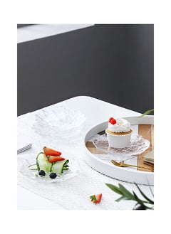 HOMESTAR 4 Pieces Glass Dinner Plates Set Clear Glass Plate Salad Bowl Marine Dish Dessert Dish Cutlery Set  - Image 2