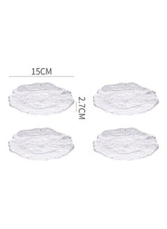 HOMESTAR 4 Pieces Glass Dinner Plates Set Clear Glass Plate Salad Bowl Marine Dish Dessert Dish Cutlery Set  - Image 4