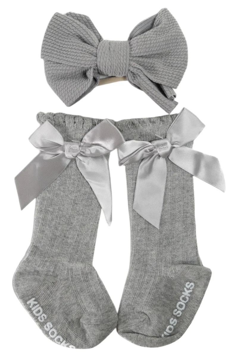 D'Daniela D' Daniela - Socks & Ribbon Headband Set - White