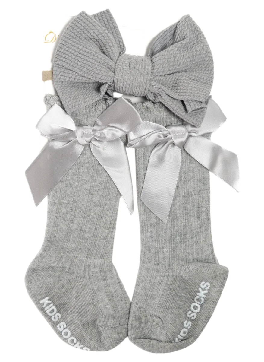 D'Daniela D' Daniela - Socks & Ribbon Headband Set - White