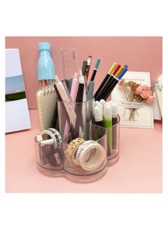 Excefore Rotating Makeup Organizer, 360 Clear Cosmetic Storage Holder Tray with 6 Compartment Makeup Brush Lip Gloss Organizer Case Bathroom Cabinet Vanity Desktop Organizer Clear  - Image 3