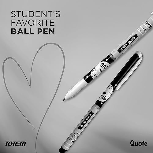 TOTEM Quote Ball | 60 Pens (50 Blue Ink & 10 Black Ink) | Pens for Writing | Emoji Pastel Body | 0.7 mm Tip | Multicolour Body | Stick Pens Set | Fragrance Ink Pens | Stationery Set | Premium - Image 4