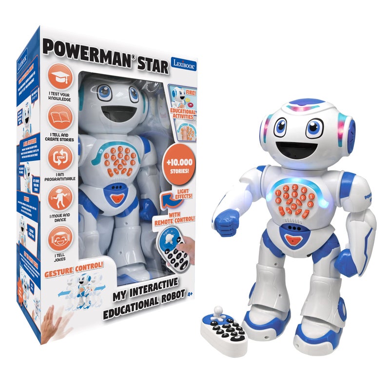 LEXiBOOK Powerman Star Remote Control Walking Talking Toy Robot STEM Programmable for Kids 4 ROB85EN - Image 2