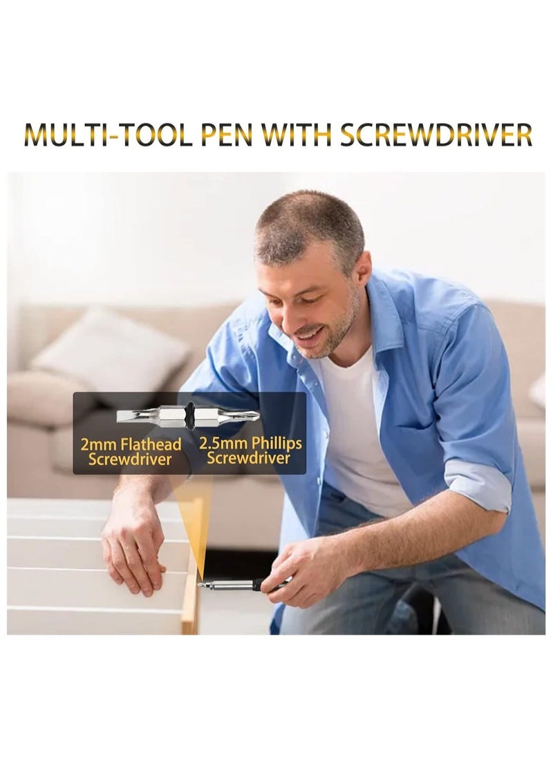 Excefore - 12 in 1 Multitool Pen with Stress Relief Accessory  Pocket Multi Tool with Light Stylus Ruler Screwdriver Bottle Box Opener Cool Must-Have Gadgets for Woodworking Electrical Engineers Men - Image 1