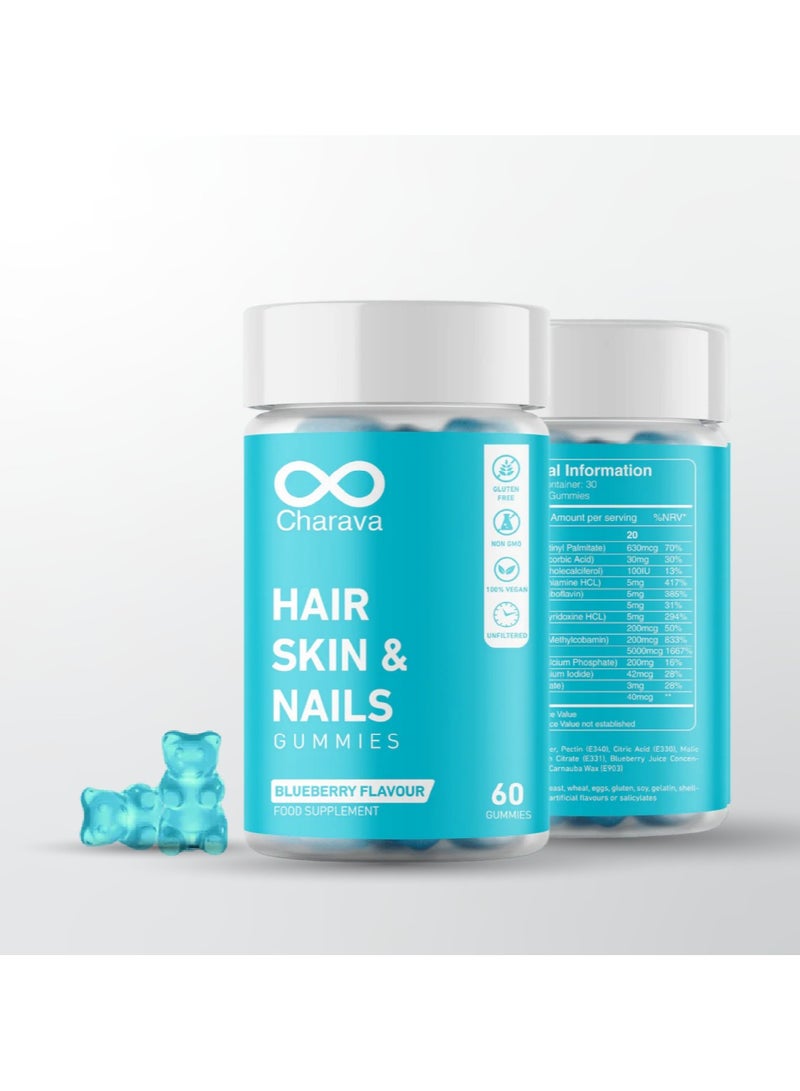 شارافا علكة البيوتين لنمو الشعر والأظافر، مكمل فيتامينات للشعر والبشرة والأظافر، يقلل من التقصف، ويعزز صحة الشعر وكثافته. فيتامينات قابلة للمضغ يوميًا. 30 حصة (60 علكة). - Image 3