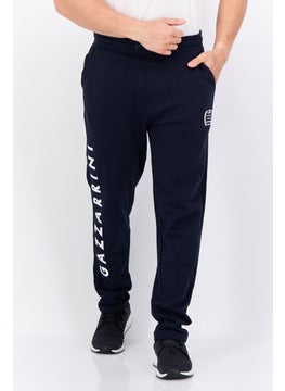 Gazzarrini Men Regular Fit Brand Logo Joggers Pants, Navy  - Image 1