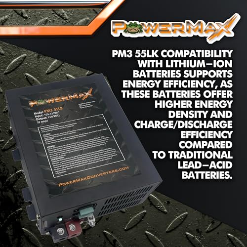 PowerMax PM3-65Power Supply, AC to DC Converter 110Vac to 12Vdc 65Amp, Battery Charger with 3 Stage Smart Charging Mode, Built-in Cooling Fan and LED Indicator Light, Lithium Compatible - Image 3