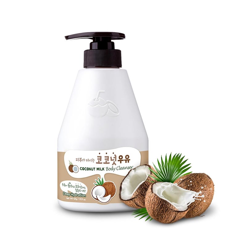 WELCOS KWAILNARA Coconut Milk Body Wash  Korean Body Wash with Coconut Extract for Hydrated Silky Skin 560 g  1975 oz