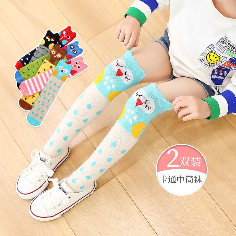 Children'S Stockings Thin Girls Tube Socks Baby Cute Cartoon Socks Students Pile Socks Knee Socks - Image 3