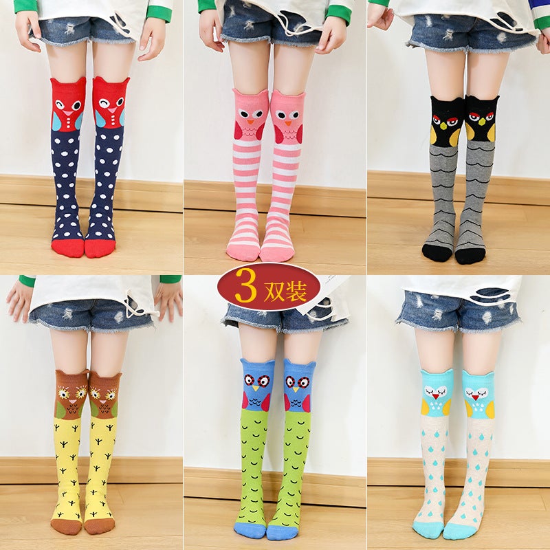 Children'S Stockings Thin Girls Tube Socks Baby Cute Cartoon Socks Students Pile Socks Knee Socks - Image 2