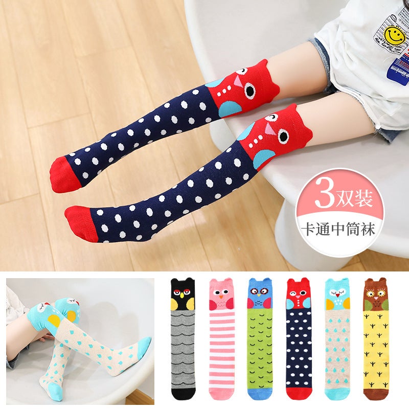Children'S Stockings Thin Girls Tube Socks Baby Cute Cartoon Socks Students Pile Socks Knee Socks - Image 4