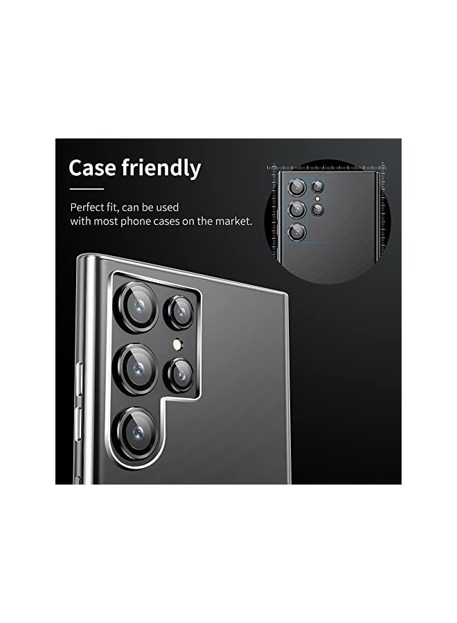 PROMASS Camera Lens Protector for Galaxy S22 Ultra, Scratch-Proof, Drop-Proof Alloy Phone Screen Camera Cover Protection for 6.8'' Accessories - Black - Image 5