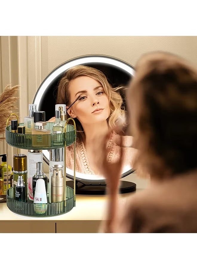 Beauenty 360 Rotating Makeup Organizer Cosmetics Organizer Storage Large Capacity Bedroom Bathroom Countertop Skin Care Cosmetic Dressing Table Perfume Lotion Cologne Storage Box Makeup Display Case - Image 1