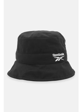 Men Embroidered Logo Bucket Hat, Black