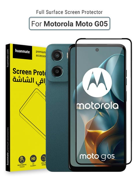 Motorola Moto G05 Screen Protector – Premium Edge to Edge Tempered Glass, High Transparency, Delicate Touch, Anti-Explosion, Smooth Arc Edges, Easy Installation