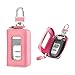 Gasedin Car Key Fob Case Smart Key Fob Cover with Metal Hook Transparent Window Remote Key Fob Case Holder Keyring Zipper Bag Pink - Image 2