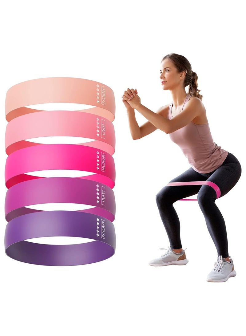 TYCOM Resistance Loop Bands- Resistance Exercise Bands Set Workout Bands Pilates Flexi Bands for Home Fitness Stretching Strength Training Physical Therapy Yoga Natural Latex Set of 5 Carry Bag Include - Image 1