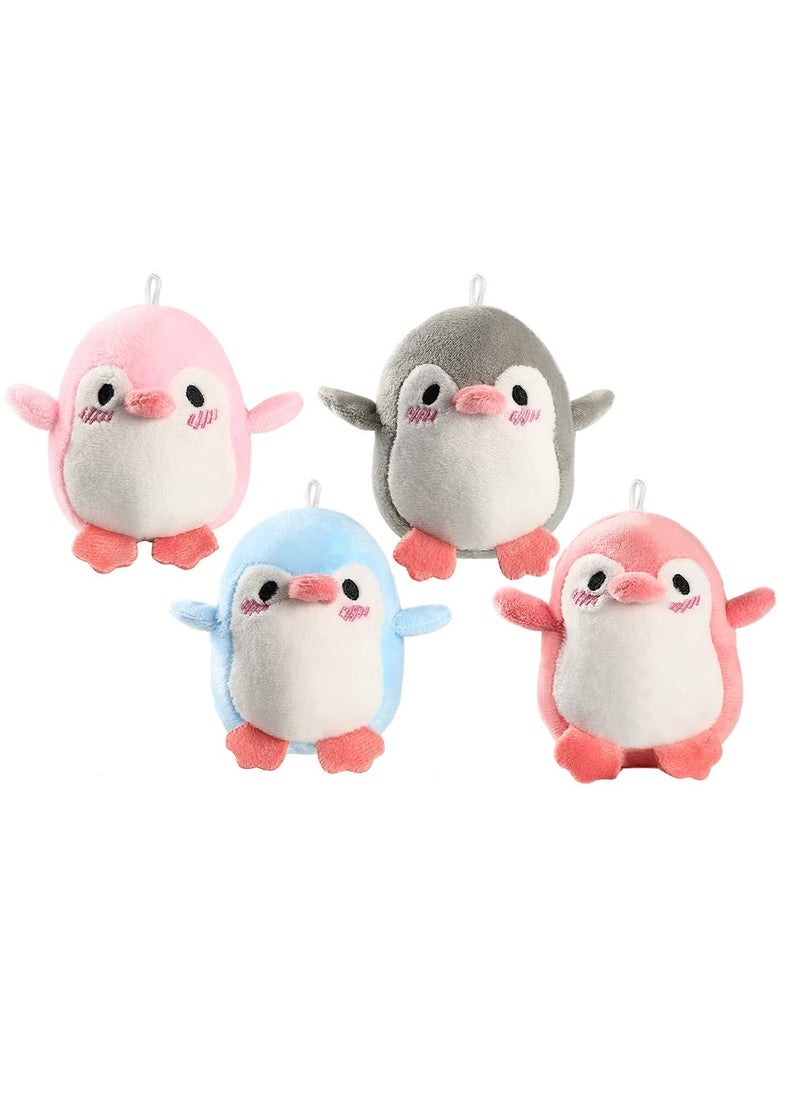 SYOSI - Plush Penguin Doll, Mini Cute Small Baby Penguin Stuffed Doll Penguin Plush Keychain Holder Bag Pendant Party Favor Present Toys for Boys Girls 4Pcs - Image 1