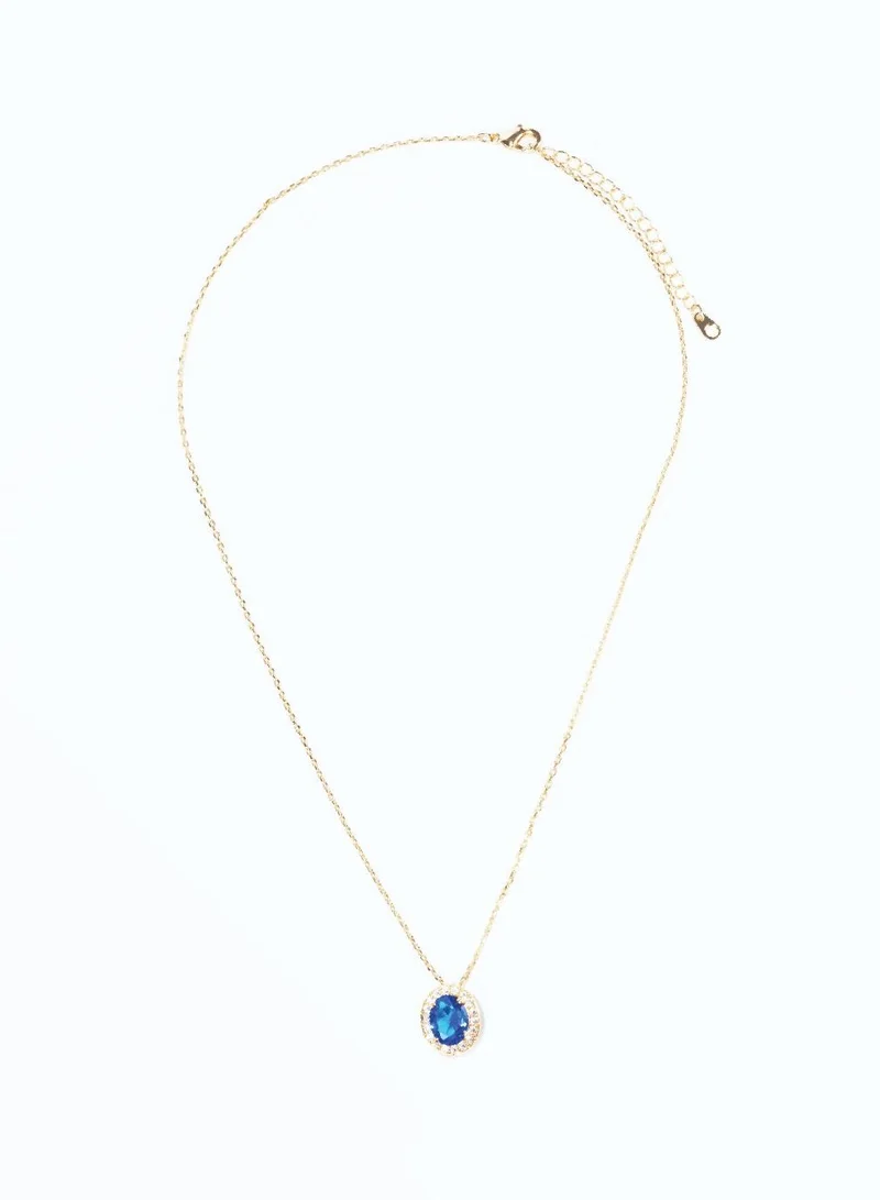 AMICA Studded Sapphire Pendant Necklace