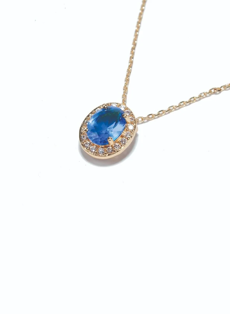 AMICA Studded Sapphire Pendant Necklace