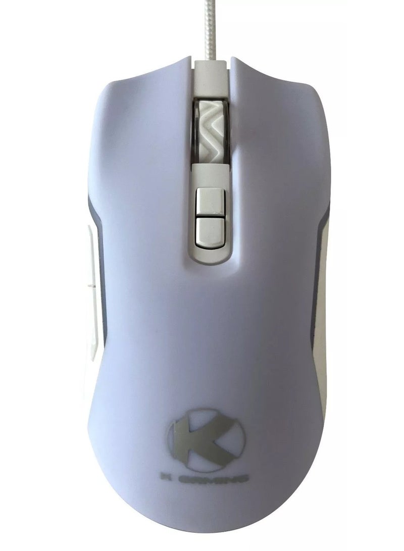 كي قيمنق ماوس ألعاب سلكي KGaming Aura Strike RGB موديل E-GM128 – مستشعر بصري بدقة 12800 DPI، معدل استجابة 1000Hz، إضاءة RGB، تصميم مريح، ماوس USB لأجهزة الكمبيوتر واللابتوب - Image 4