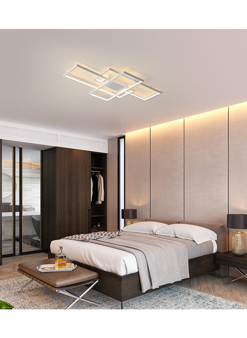Haikomin Dimmable LED Ceiling Light With Remote Control Modern Recessed Mounted Ceiling Lighting Fixture, 3 square Acrylic Ceiling Light White 50W LED Chandelier Bedroom Dining Room Kitchen  - Image 3