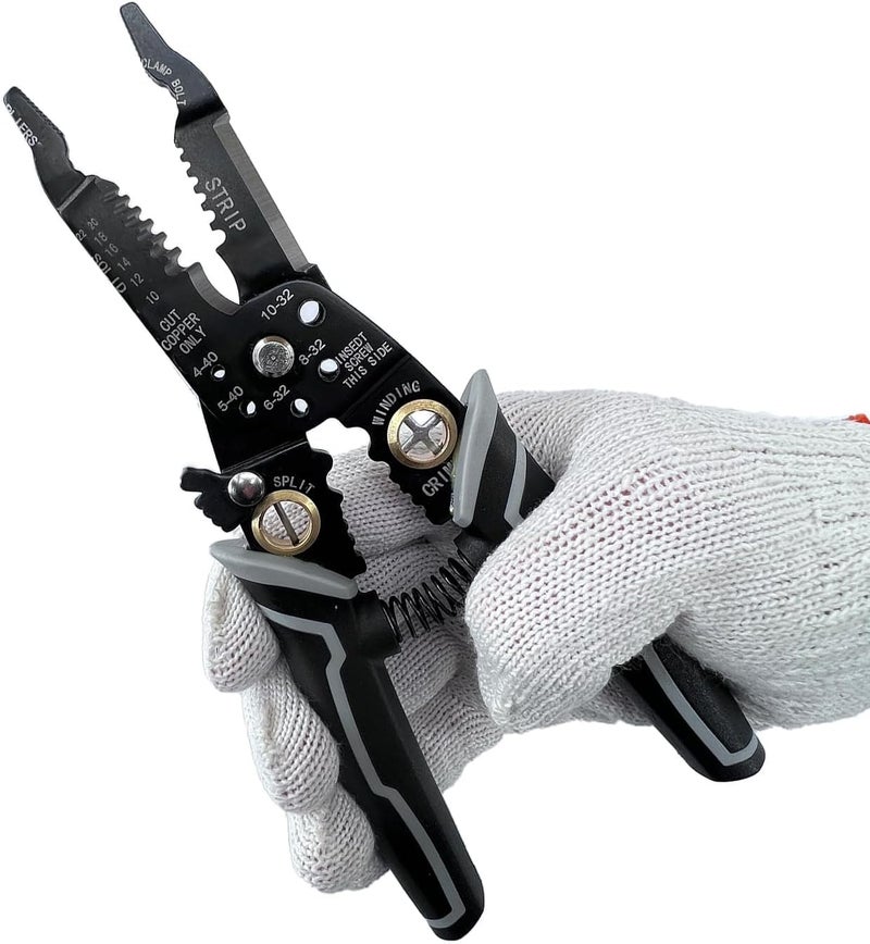 Zorzel Multifunctional Wire Cutter and Stripper 9in1 Wire Stripper Iron Copper Wire Cutter Cable Cutter Wire Crimping Pliers Clamper Splitting Winding Electrician Tool - Image 1