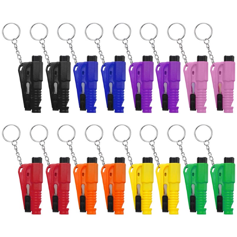 LECART 16 Pcs Car Escape Tools with Seatbelt Cutter Wimdow Breaker Whistle Keychain 3 in 1 Design Emergency Vehicle Safety Tool Must Have for Car Owner - Image 1