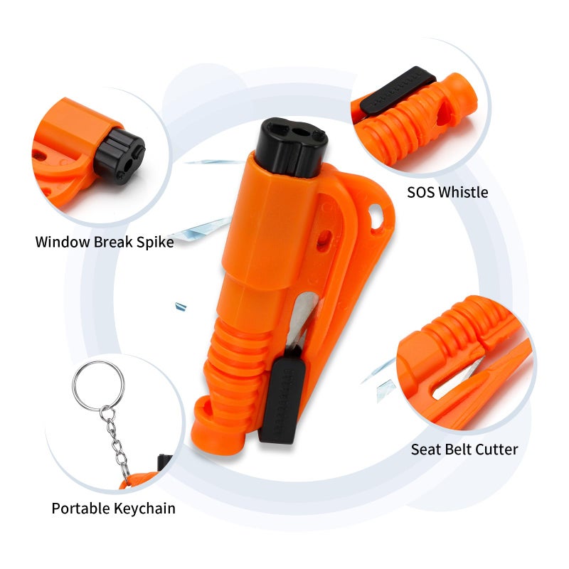 LECART 16 Pcs Car Escape Tools with Seatbelt Cutter Wimdow Breaker Whistle Keychain 3 in 1 Design Emergency Vehicle Safety Tool Must Have for Car Owner - Image 2