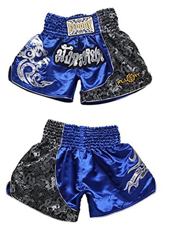 FLUORY Muay Thai Fight Shorts,MMA Shorts Clothing Training Cage Fighting Grappling Martial Arts Kickboxing Shorts Clothing, 2mtsf15-blue, L - Image 4