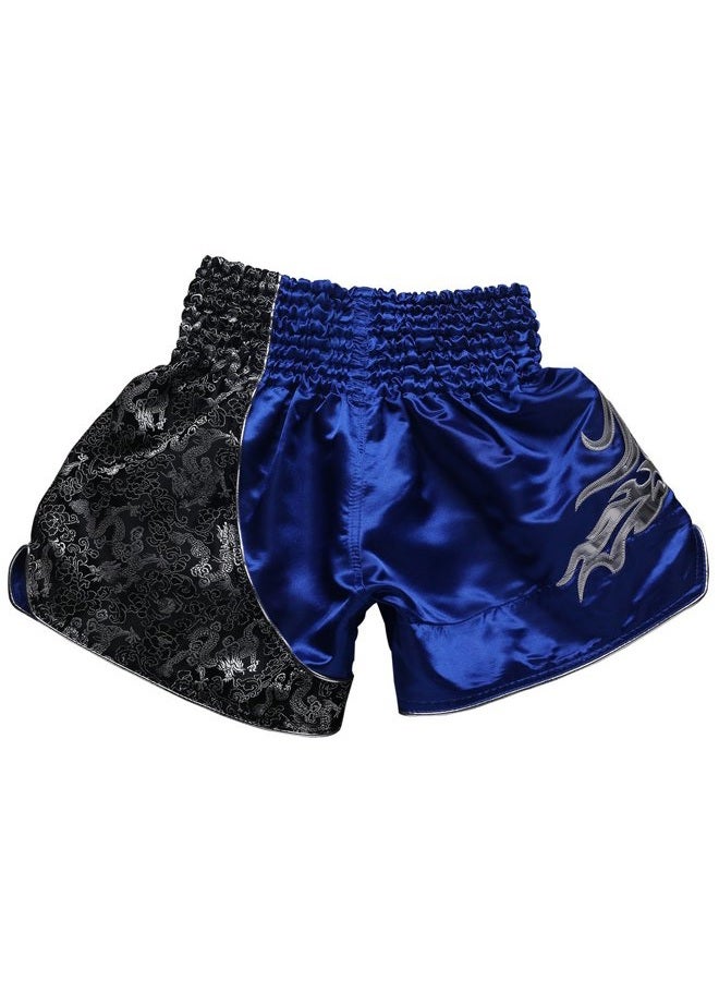 FLUORY Muay Thai Fight Shorts,MMA Shorts Clothing Training Cage Fighting Grappling Martial Arts Kickboxing Shorts Clothing, 2mtsf15-blue, L - Image 3
